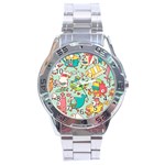 Summer Up Pattern Stainless Steel Analogue Watch