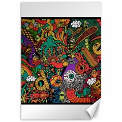 Monsters Colorful Doodle Canvas 12  X 18   by Nexatart