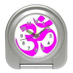 Hindu Om Symbol (magenta) Travel Alarm Clocks