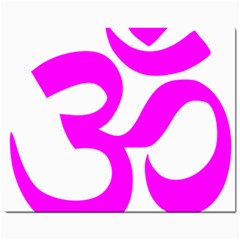 Hindu Om Symbol (magenta) Mini Button Earrings