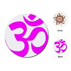 Hindu Om Symbol (magenta) Playing Cards (round) 