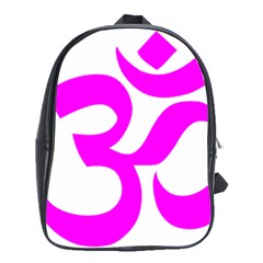 Hindu Om Symbol (magenta) School Bags(large) 