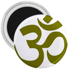 Hindi Om Symbol (olive) 3  Magnets