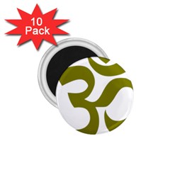 Hindi Om Symbol (olive) 1 75  Magnets (10 Pack) 