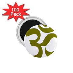 Hindi Om Symbol (olive) 1 75  Magnets (100 Pack) 
