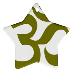 Hindi Om Symbol (olive) Star Ornament (two Sides)