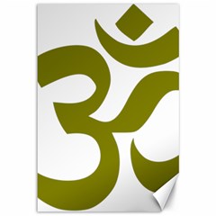 Hindi Om Symbol (olive) Canvas 12  X 18  