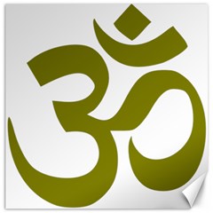 Hindi Om Symbol (olive) Canvas 20  X 20  