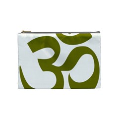 Hindi Om Symbol (olive) Cosmetic Bag (medium) 