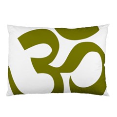 Hindi Om Symbol (olive) Pillow Case (two Sides)