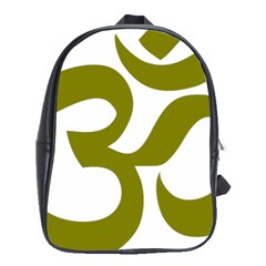 Hindi Om Symbol (olive) School Bags (xl) 