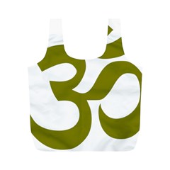 Hindi Om Symbol (olive) Full Print Recycle Bags (m) 