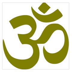 Hindi Om Symbol (olive) Large Satin Scarf (square)