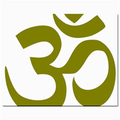 Hindu Om Symbol (olive) Mini Button Earrings
