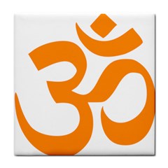 Hindu Om Symbol (orange) Tile Coasters