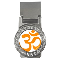 Hindu Om Symbol (orange) Money Clips (cz) 