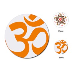 Hindu Om Symbol (orange) Playing Cards (round) 