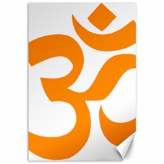 Hindu Om Symbol (orange) Canvas 12  X 18  