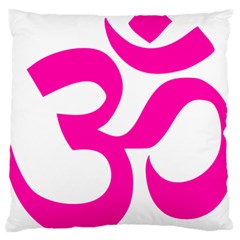 Hindu Om Symbol (pink) Large Cushion Case (one Side) by abbeyz71