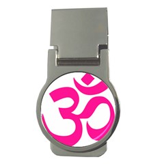 Hindu Om Symbol (deep Pink) Money Clips (round)  by abbeyz71