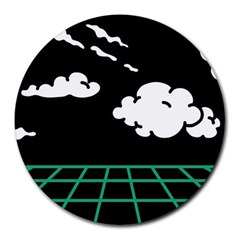 Illustration Cloud Line White Green Black Spot Polka Round Mousepads by Mariart