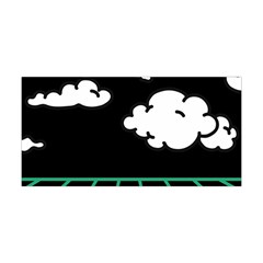 Illustration Cloud Line White Green Black Spot Polka Yoga Headband