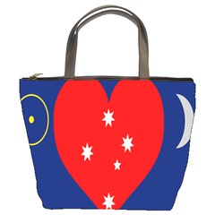 Love Heart Star Circle Polka Moon Red Blue White Bucket Bags