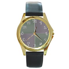 Mccollough Test Image Colour Effec Line Round Gold Metal Watch by Mariart