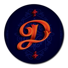 Marquis Love Dope Lettering Blue Red Orange Alphabet P Round Mousepads