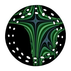 Line Light Star Green Black Space Ornament (round Filigree) by Mariart