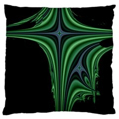Line Light Star Green Black Space Large Cushion Case (two Sides) by Mariart