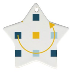 Plaid Arrow Yellow Blue Key Star Ornament (two Sides)