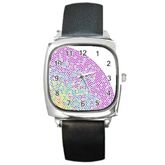 Japanese Name Circle Purple Yellow Green Red Blue Color Rainbow Square Metal Watch