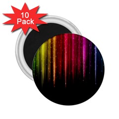 Rain Color Rainbow Line Light Green Red Blue Gold 2 25  Magnets (10 Pack)  by Mariart