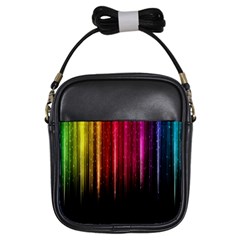 Rain Color Rainbow Line Light Green Red Blue Gold Girls Sling Bags by Mariart