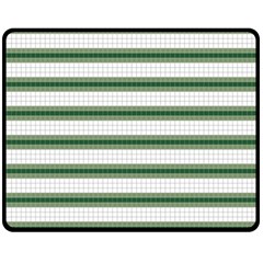 Plaid Line Green Line Horizontal Double Sided Fleece Blanket (medium) 