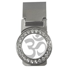 Hindu Om Symbol (gray) Money Clips (cz)  by abbeyz71