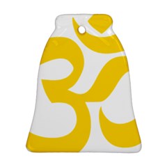Hindu Om Symbol (yellow) Bell Ornament (two Sides) by abbeyz71