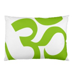 Hindu Om Symbol (lime Green) Pillow Case (two Sides) by abbeyz71