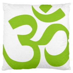 Hindu Om Symbol (lime Green) Large Cushion Case (one Side) by abbeyz71