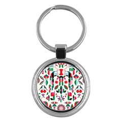 Abstract Peacock Key Chains (round)  by Nexatart