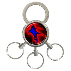 Space Red Blue Black Line Light 3-ring Key Chains by Mariart