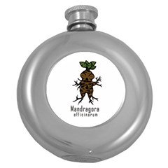 Mandrake Plant Round Hip Flask (5 Oz) by Valentinaart