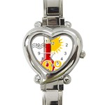 Thermometer Themperature Hot Sun Heart Italian Charm Watch Front