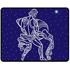Aquarius Zodiac Star Fleece Blanket (medium)  by Mariart