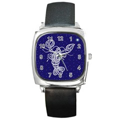 Cancer Zodiac Star Square Metal Watch by Mariart