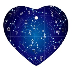 Astrology Illness Prediction Zodiac Star Heart Ornament (two Sides)
