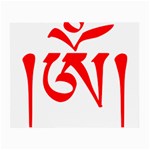 Tibetan Om Symbol (Red) Small Glasses Cloth