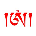 Tibetan Om Symbol (Red) Satin Wrap