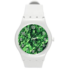 Green Attack Round Plastic Sport Watch (m) by Nexatart